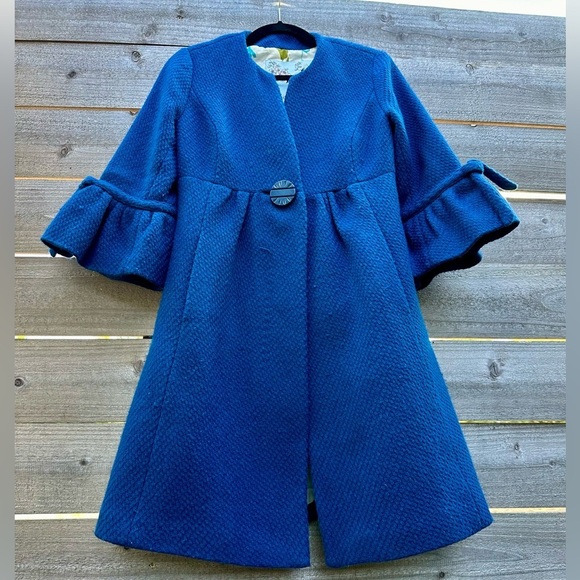 Tabitha Jackets & Blazers - Tabitha Anthropologie Retro Wool Blue Coat
